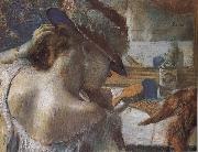 Edgar Degas In the front of mirror painting